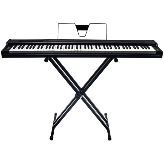 TECHTEST Adjustable Piano Stand X Type Adjustable Keyboard Stand Dual Braced Support Legs with Locking Straps