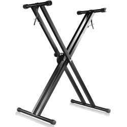 TECHTEST Adjustable Piano Stand X Type Adjustable Keyboard Stand Dual Braced Support Legs with Locking Straps