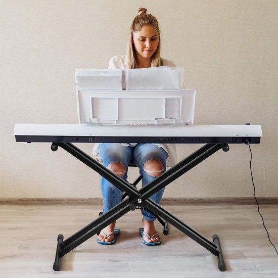 TECHTEST Adjustable Piano Stand X Type Adjustable Keyboard Stand Dual Braced Support Legs with Locking Straps