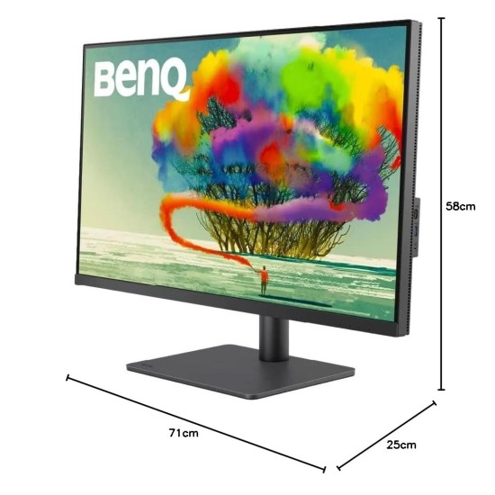 BenQ PD3205U 31.5" (80.01 cm) LCD 3840 x 2160 Pixels 4K Monitor, UHD, sRGB, Rec.709, HDR10, IPS, AQCOLOR Technology, Factory-Calibrated, Color Mode, Darkroom Mode,CAD/CAM Mode,Hotkey Puck G2,KVM,Grey