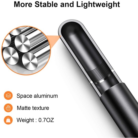 Dyazo Capacitive Stylus Pen for All Touch Screens Devices, Fine Point, Lightweight Aluminum Body Compatible with All Android & iOS Smart Mobile Phones & Tablets (Black) Dyazo Capacitive Stylus Pen for All Touch Screens Devices, Fine Point, Lightweight Aluminum Body Compatible with All Android & iOS Smart Mobile Phones & Tablets (Black)