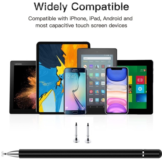 Dyazo Capacitive Stylus Pen for All Touch Screens Devices, Fine Point, Lightweight Aluminum Body Compatible with All Android & iOS Smart Mobile Phones & Tablets (Black) Dyazo Capacitive Stylus Pen for All Touch Screens Devices, Fine Point, Lightweight Aluminum Body Compatible with All Android & iOS Smart Mobile Phones & Tablets (Black)