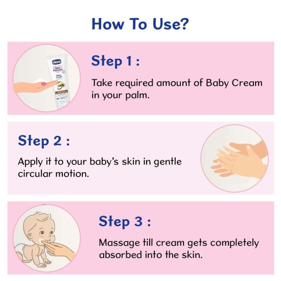 Chicco Baby Moments Baby Cream for Babies with Argan Oil & Avocado Butter, 100g| Natural Ingredients for Hydrated Skin | Dermatologically Tested | Phenoxyethanol, Parabens & Lauryl sulphates free