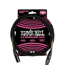 Ernieball 6390 5ft Braided Male Female XLR Microphone Cable Black