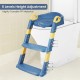 R for Rabbit Hilltop Potty Step Stool Training Seat with Ladder Step Up Non-Slip Steps Adjustable Foldable for Kids Baby 1 to 7 Years (Blue Yellow)
