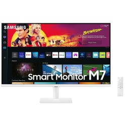 Samsung 32-inch(80cm) M7 4K UHD Smart 3,840 x 2,160 Monitor, Type-C, Smart TV apps, TV Plus, Office 365, Apple Airplay, Dex, Bluetooth, IOT, Speakers, Remote (LS32BM701UWXXL, White)