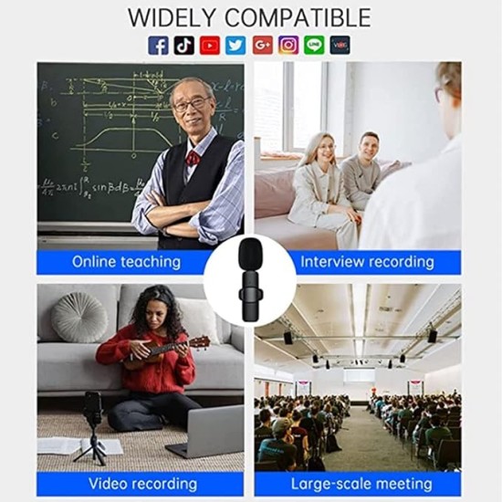 Careflection 2 in 1 K8 Wireless Microphone, Digital Mini Portable Recording Clip Mic with Receiver for All Type-C Lightning Mobile Phones Camera Laptop for Vlogging YouTube Online Class, Zoom Call