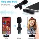 Careflection 2 in 1 K8 Wireless Microphone, Digital Mini Portable Recording Clip Mic with Receiver for All Type-C Lightning Mobile Phones Camera Laptop for Vlogging YouTube Online Class, Zoom Call