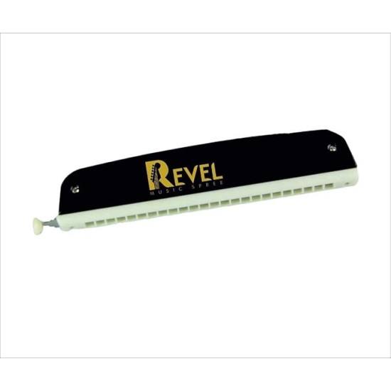 REVEL C scale 24-hole Scale Changer Chromatic Premium Harmonica/Mouth Organ with Case for Professional and Amateurs. Ultra premium finish and durable built. Black colour