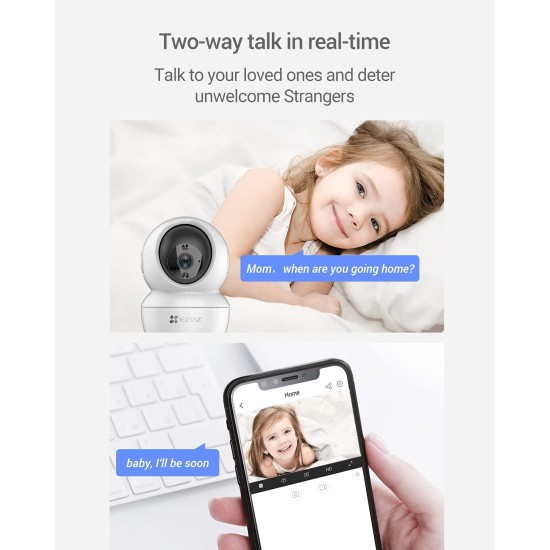 EZVIZ by HIKVISION |2K/4MP QHD Resolution Indoor Smart WiFi Baby/Pet Monitor Camera |Smart Night Vision |360 Visual Coverage |Motion Detection |Two-Way Talk |Micro SD Slot up to 256GB (C6N),White EZVIZ by HIKVISION |2K/4MP QHD Resolution Indoor Smart WiFi Baby/Pet Monitor Camera |Smart Night Vision |360 Visual Coverage |Motion Detection |Two-Way Talk |Micro SD Slot up to 256GB (C6N),White
