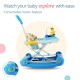 LuvLap Comfy 2-in-1 Baby Walker & Rocker with Parental Push Handle, Anti Fall, Anti Skid Mechanism, Height Adjustable with Light, Rattle & Musical Toys, Cushioned Walker for Baby 6-18months (Blue)