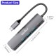 Verilux® USB C Hub,5 in 1 Type C Hub Portable Aluminum Multiport USB Adapter with 4K@30Hz HDMI Output,2.0/3.0 Ports,USB 55W PD Compatible with MacBook Pro/Air/M1,Dell XPS Devices