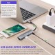 Verilux® USB C Hub,5 in 1 Type C Hub Portable Aluminum Multiport USB Adapter with 4K@30Hz HDMI Output,2.0/3.0 Ports,USB 55W PD Compatible with MacBook Pro/Air/M1,Dell XPS Devices
