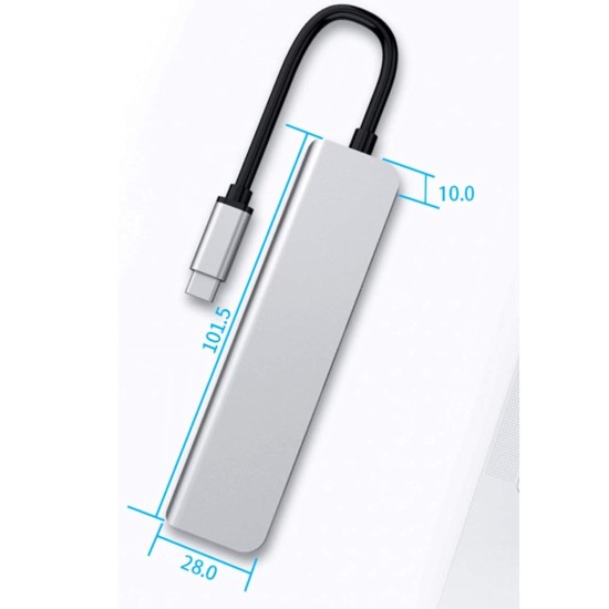 Verilux® USB C Hub,5 in 1 Type C Hub Portable Aluminum Multiport USB Adapter with 4K@30Hz HDMI Output,2.0/3.0 Ports,USB 55W PD Compatible with MacBook Pro/Air/M1,Dell XPS Devices