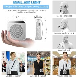 ZORBES® Voice Amplifier for Teachers - Microphone Headset Set 2200 mAh, with Headset Microphone Support TF Card/U Flash Disk, Portable Voice Amplifier for Teachers, tour guide, coach, speaker ZORBES® Voice Amplifier for Teachers - Microphone Headset Set 2200 mAh, with Headset Microphone Support TF Card/U Flash Disk, Portable Voice Amplifier for Teachers, tour guide, coach, speaker