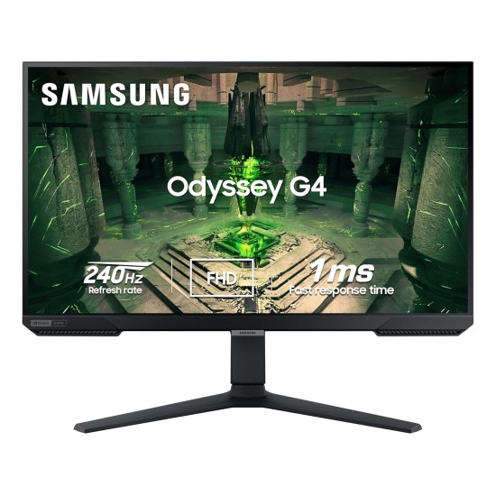 Samsung 27-inch(68.4cm) FHD, IPS Gaming, 240Hz, 1ms Flat Monitor, 1920 x 1080 Pixels, Height Adjustable Stand, HDR10, Nvidia G-Sync Compatible, Ultrawide Game View (LS27BG400EWXXL, Black)