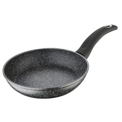 Bergner Orion NonStick 28 cm Fry Pan/ Skillet, 100% Recyclable, For Low Oil Sauté/Pancake/ Crepe/Eggs/Paratha/Toasts, Textured Soft Touch Handle, Granite Finish, Induction & Gas ready, 1-Year Warranty
