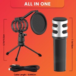 Audio Array AM-C4 USB Plug & Play Condenser Microphone with Tripod, Pop-Filter & Shock Mount | for Conference, Gaming, Podcasting, Voice Over, YouTube, Skype, Zoom & Live Streaming on iOS,Windows Audio Array AM-C4 USB Plug & Play Condenser Microphone with Tripod, Pop-Filter & Shock Mount | for Conference, Gaming, Podcasting, Voice Over, YouTube, Skype, Zoom & Live Streaming on iOS,Windows