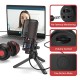 Audio Array AM-C6 USB Plug & Play Condenser Microphone Kit | with pop-Filter & Shock Mount | 3.5 mm No Latency Monitoring, Volume Control & Mute Button | Gaming, Podcasting & Streaming