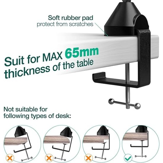 Audio Array AA-01 Suspension Boom Scissor Microphone Stand | Double Layer Mesh Pop Filter | Sturdy Boom Arm with 1.8kg Capacity | 5/8" to 3/8" Screw Adapter | Mic Holder | Mic Foam Cover | Cable Ties