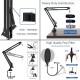 Audio Array AA-01 Suspension Boom Scissor Microphone Stand | Double Layer Mesh Pop Filter | Sturdy Boom Arm with 1.8kg Capacity | 5/8" to 3/8" Screw Adapter | Mic Holder | Mic Foam Cover | Cable Ties