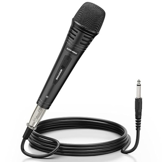 Audio Array AM-C3 XLR to TRS Dynamic Handheld Karaoke Microphone | Premium Metal Built with 3M Cable | Singing, Public Meetings, Studio Recording, Live Show, Party, Church, Wedding