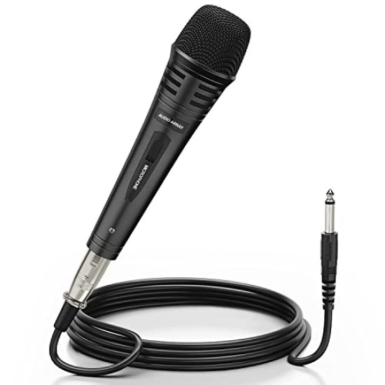 Audio Array AM-C3 XLR to TRS Dynamic Handheld Karaoke Microphone | Premium Metal Built with 3M Cable | Singing, Public Meetings, Studio Recording, Live Show, Party, Church, Wedding