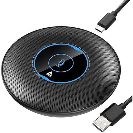 Audio Array AM-C5 USB Plug & Play Conference Mic for Mac OS & Windows | Conference, Recording, Skype, Online Class with Range Upto 5M | One Touch Mute Button & Light Indicator (NOT A Speaker)