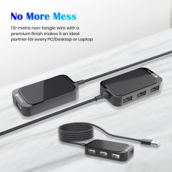 Portronics Mport 4D USB Hub (4-in-1), Multiport USB Dock with Long Cable and up to 480 Mbps High Data Transfer Speed (Black) Portronics Mport 4D USB Hub (4-in-1), Multiport USB Dock with Long Cable and up to 480 Mbps High Data Transfer Speed (Black)