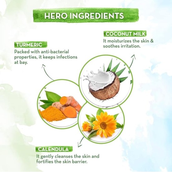 Mamaearth Coco Soft Body Wash For Babies - 400 ml | Infused with Coconut Milk & Turmeric | Tear Free Cleanser, Gently Cleanses Skin & Prevents Infections