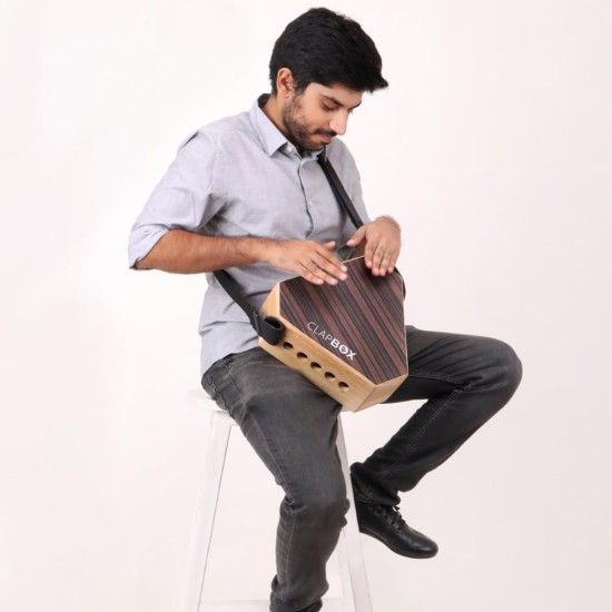 Clapbox Travel Cajon (2-sided), Snare, Bongo - Rubber wood with Carry Bag