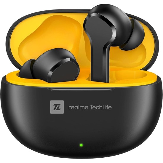realme TechLife Buds T100 Bluetooth Truly Wireless in Ear Earbuds with mic, AI ENC for Calls, Google Fast Pair, 28 Hours Total Playback with Fast Char realme TechLife Buds T100 Bluetooth Truly Wireless in Ear Earbuds with mic, AI ENC for Calls, Google Fast Pair, 28 Hours Total Playback with Fast Char