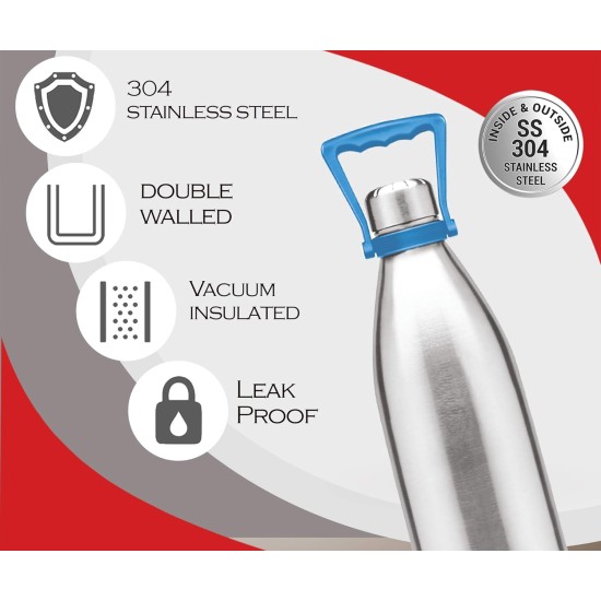Milton Duo 2200 Thermosteel 24 Hours Hot and Cold Water Bottle with Handle, 2.02 litres, Silver & milton thermosteel flip lid Flask, 1000 milliliters, Silver Milton Duo 2200 Thermosteel 24 Hours Hot and Cold Water Bottle with Handle, 2.02 litres, Silver & milton thermosteel flip lid Flask, 1000 milliliters, Silver