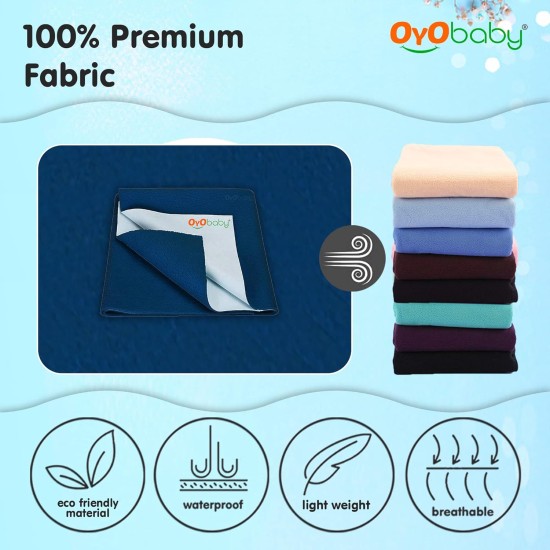 OYO BABY Anti-Piling Fleece Extra Absorbent Instant Dry Sheet for Baby, Baby Bed Protector, Waterproof Sheet, Small Size 50x70cm, Pack of 3, Pink, Salmon Rose & Royal Blue