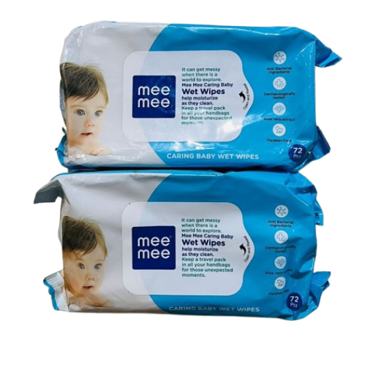 Mee Mee Soft Gentle Baby Wet Wipes (72 Wipes) Pack of 4 | Infused with Aloe Vera and Vitamin E | Paraben & Sulphate Free | Cleansing Wipes | Wipes Combo for Babies