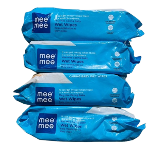 Mee Mee Soft Gentle Baby Wet Wipes (72 Wipes) Pack of 4 | Infused with Aloe Vera and Vitamin E | Paraben & Sulphate Free | Cleansing Wipes | Wipes Combo for Babies