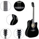 Juarez JRB41C/BK-EQ 41 Inch Acoustic Guitar Kit with Truss Rod, Solid Linden Wood, Ziko Strings, Pearl Rosette, Rosewood Fretboard & Bridge, Die Cast Machine with Picks, Strap, Strings & Bag Black