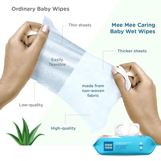 Mee Mee Soft Gentle Baby Wet Wipes (72 Wipes) Pack of 6 | Infused with Aloe Vera and Vitamin E | Paraben & Sulphate Free | Cleansing Wipes | Wipes Combo for Babies