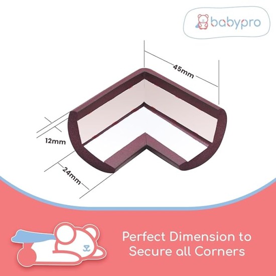 BabyPro BabyProofing Corner Guards (12mm, Pack of 8) with Strong Adhesive Tape by Certified Professional Childproofer for Covering Sharp Edges & Corners of Bed, Table & Furniture (Brown) BabyPro BabyProofing Corner Guards (12mm, Pack of 8) with Strong Adhesive Tape by Certified Professional Childproofer for Covering Sharp Edges & Corners of Bed, Table & Furniture (Brown)