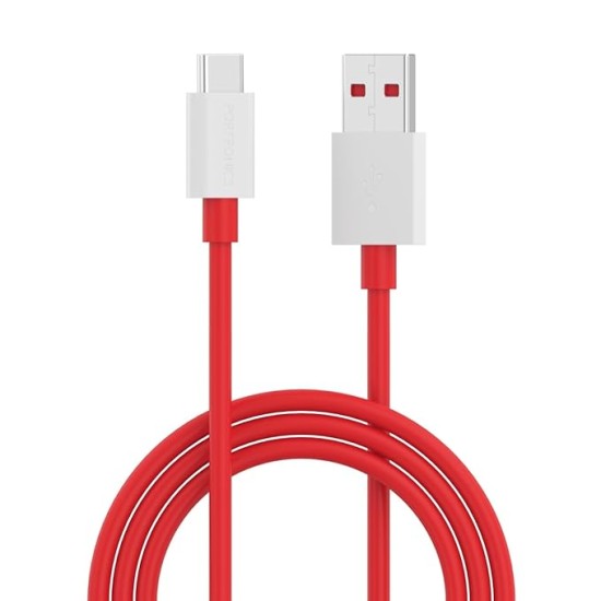 Portronics Konnect Dash 2 Unbreakable 6.5A 65w USB A to Type C VOOC Flash Charging Cable Design for OnePlus,Oppo(Red)
