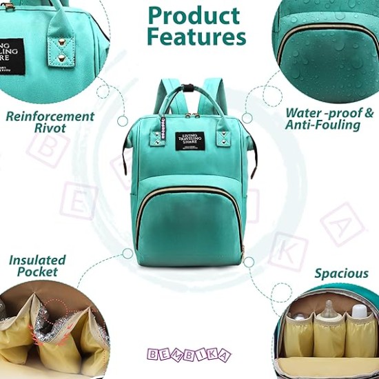 BEMBIKA Diaper Bags for Mom and Dad, Diaper Bags for mom and Baby, Mummy Bag for Multi-Function Waterproof and Large Capacity BEMBIKA Diaper Bags for Mom and Dad, Diaper Bags for mom and Baby, Mummy Bag for Multi-Function Waterproof and Large Capacity