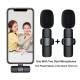 3 in 1 K8 Wireless Microphone, Digital Mini Portable Recording Clip Mic with Receiver for All Android Lightning Mobile Phones Camera Laptop for Vlogging YouTube Online Class, Zoom Call