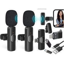 3 in 1 K8 Wireless Microphone, Digital Mini Portable Recording Clip Mic with Receiver for All Android Lightning Mobile Phones Camera Laptop for Vlogging YouTube Online Class, Zoom Call 3 in 1 K8 Wireless Microphone, Digital Mini Portable Recording Clip Mic with Receiver for All Android Lightning Mobile Phones Camera Laptop for Vlogging YouTube Online Class, Zoom Call