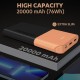 Duracell 20000 MAH Slimmest Power Bank with 1 Type C PD and 2 USB A Port, 22.5W Fast Charging Portable Charger to Charges 3 Devices Simultaneously for iPhones, Android Phones, Smart Watches & More