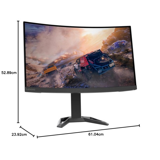 Lenovo Gaming G-Series Curved 27in(68.58cm) 1920x1080 FHD VA Monitor |165Hz|1ms, AMD FreeSyncPremium|90%DCI-P3, 2x3W Speakers, HDMI|DP, Height Adjust TiltStand,TUV EyesafeCertified,Raven Black-G27c-30 Lenovo Gaming G-Series Curved 27in(68.58cm) 1920x1080 FHD VA Monitor |165Hz|1ms, AMD FreeSyncPremium|90%DCI-P3, 2x3W Speakers, HDMI|DP, Height Adjust TiltStand,TUV EyesafeCertified,Raven Black-G27c-30