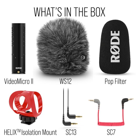 Rode Videomicro Ii Ultra-Compact On-Camera Shotgun Microphone for Recording Audio with A Camera Or Mobile Device - Auxiliary