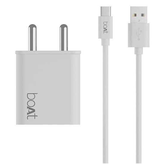 boAt WCDV 22.5W Dual Port Charger with 22.5W Power Delivery Support & 18W Quick Charge 3.0, Smart IC Protection, Auto Detection for Samsung, Xiaomi & Android Users with Type A to Type C Cable(White) boAt WCDV 22.5W Dual Port Charger with 22.5W Power Delivery Support & 18W Quick Charge 3.0, Smart IC Protection, Auto Detection for Samsung, Xiaomi & Android Users with Type A to Type C Cable(White)