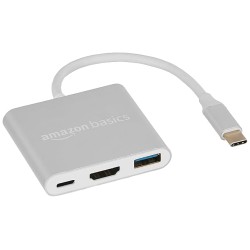 Compact Extension Adapter 3 in 1 Type C USB Hub, HD 4K HDMI with PD Charging, USB 3.0, Compact Extension Adapter, Aluminium Case (Grey)