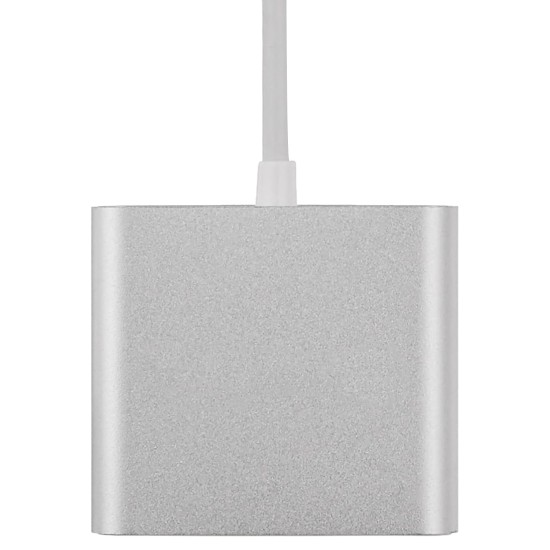 Compact Extension Adapter 3 in 1 Type C USB Hub, HD 4K HDMI with PD Charging, USB 3.0, Compact Extension Adapter, Aluminium Case (Grey)