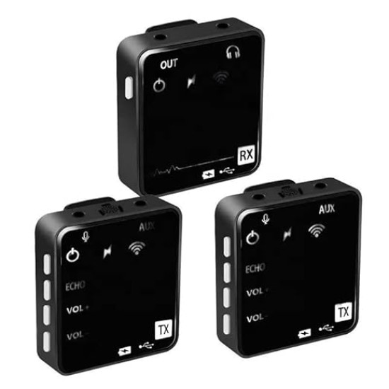 Wireless Lavalier Microphone 50M Range for Video Recording DSLR Camera